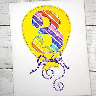 birthday balloon applique 3